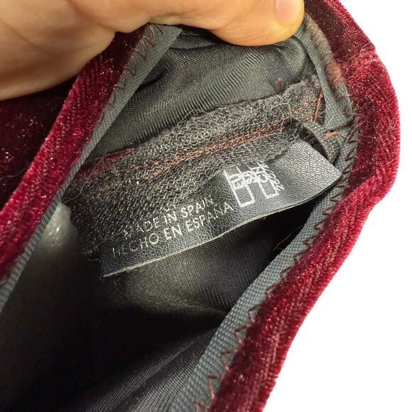 Zara velvet over the knee burgundy heeled boots EU 38 / US 7.5 - Picture 8 of 15